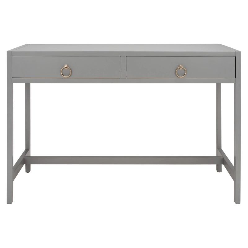 Bureau console d’écriture pour le bureau à domicile avec 2 tiroirs de rangement et poignées annulaires en métal