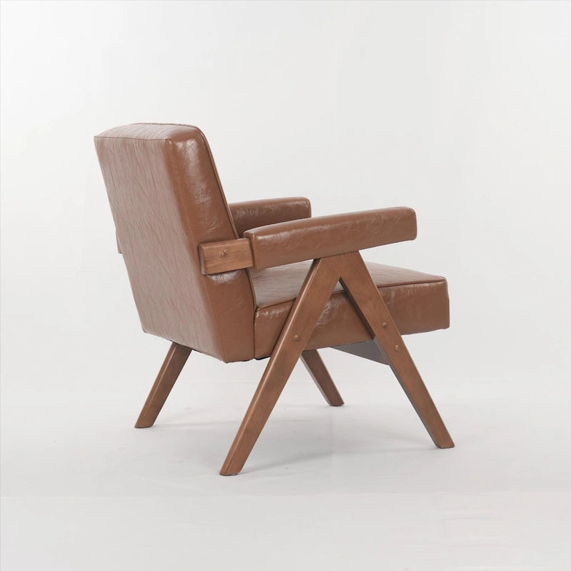 Freizeitstuhl aus Massivholz mit Polstern und Armlehnen für Wohnzimmer oder Schlafzimmer