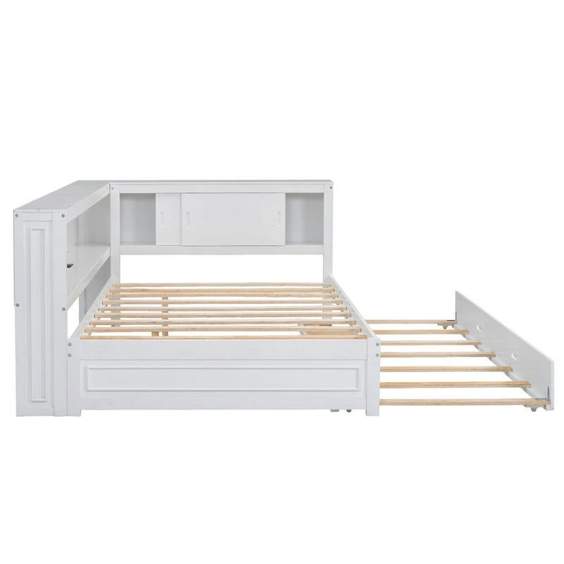 Sofá cama individual con estantes, carga USB, luces LED y cama nido individual