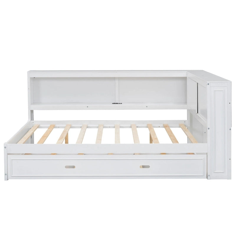 Sofá cama individual con estantes, carga USB, luces LED y cama nido individual
