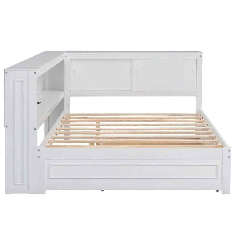 Sofá cama individual con estantes, carga USB, luces LED y cama nido individual