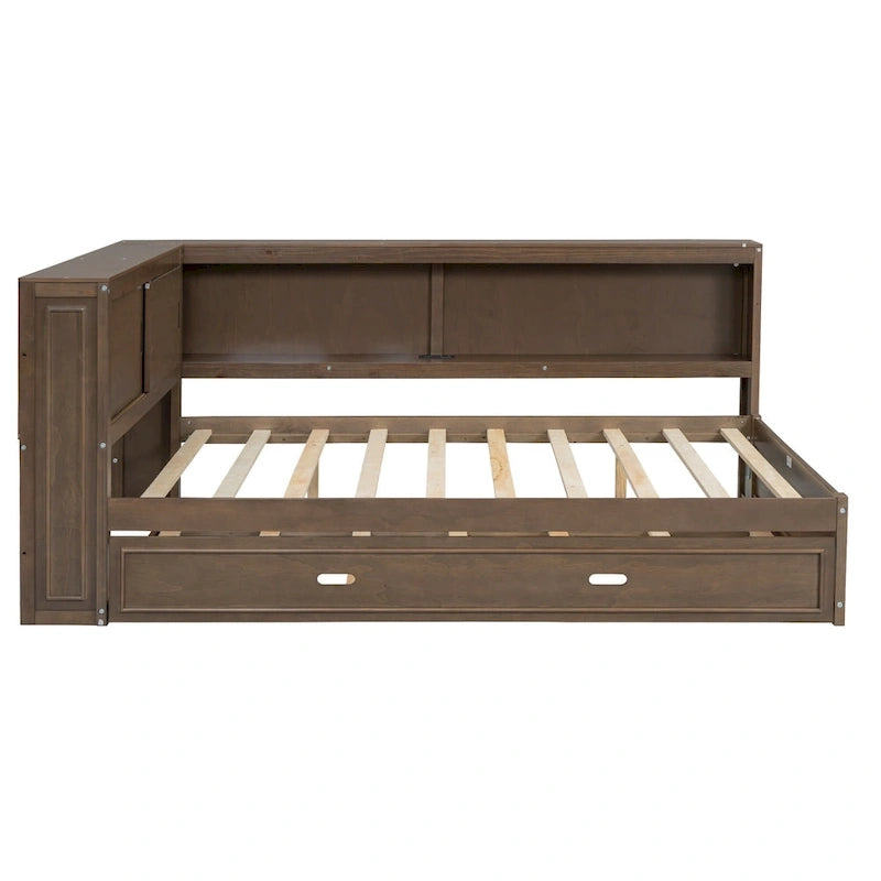 Sofá cama individual con estantes, carga USB, luces LED y cama nido individual