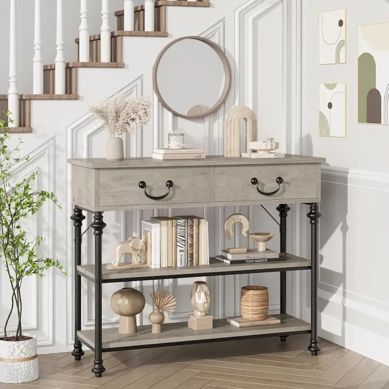 Konsolentische mit 2 Schubladen und Ablagefächern