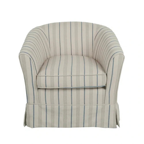 Sillón giratorio decorativo moderno, respaldo redondo tipo barril, tela suave gris blanquecina