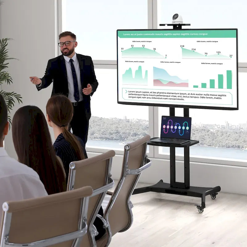 Support TV mobile pour téléviseurs à écran plat LCD et LED de 32 à 82 pouces jusqu’à 132