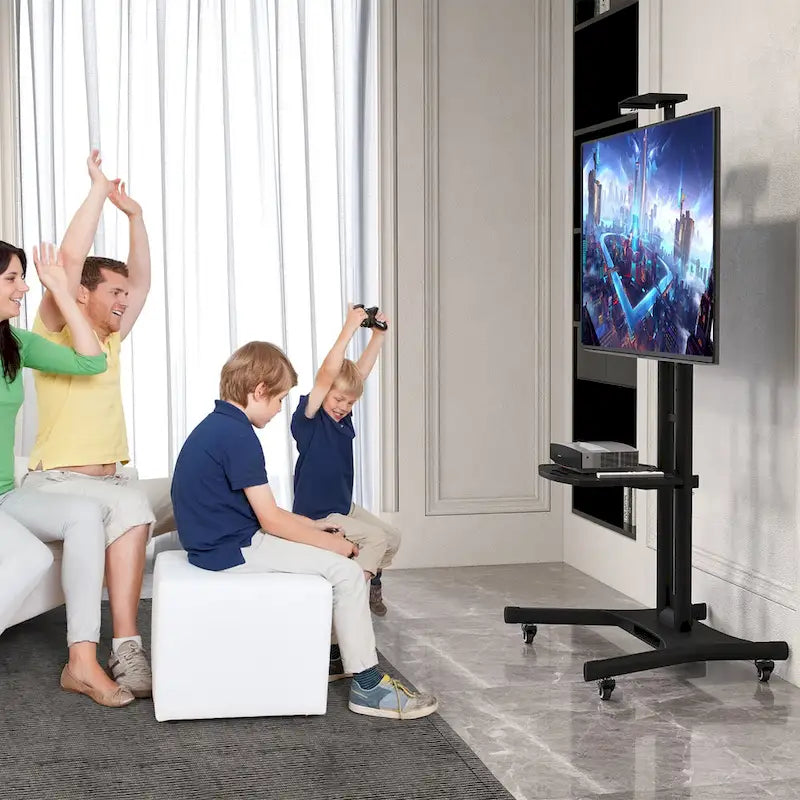 Support TV mobile pour téléviseurs à écran plat LCD et LED de 32 à 82 pouces jusqu’à 132