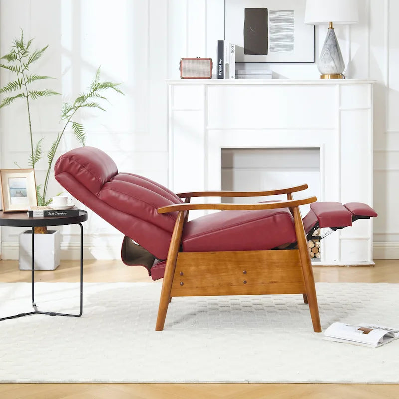 Chaise longue inclinable réglable rouge vin de 26.38