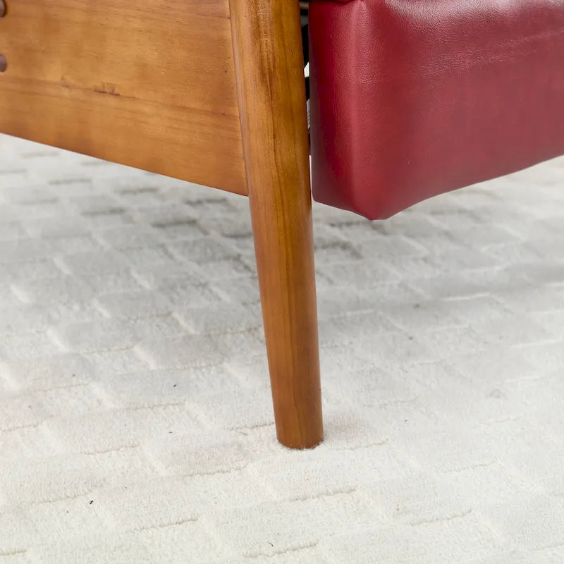 Chaise longue inclinable réglable rouge vin de 26.38
