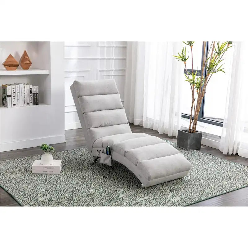 Chaiselongue aus Leinen für drinnen, moderne lange Liege fürs Büro oder Wohnzimmer