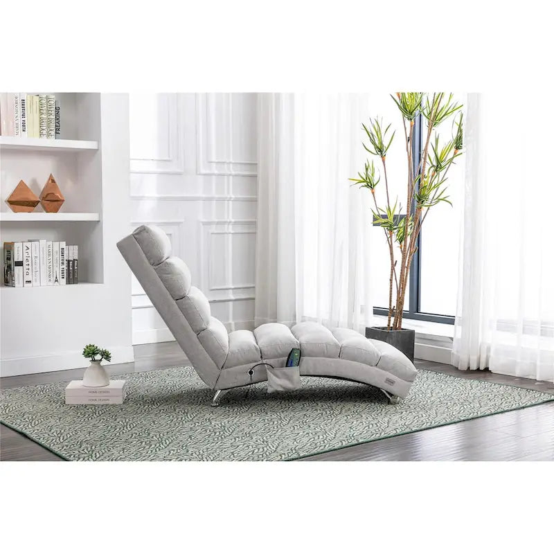 Chaiselongue aus Leinen für drinnen, moderne lange Liege fürs Büro oder Wohnzimmer