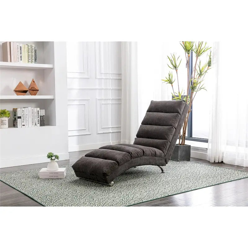 Chaiselongue aus Leinen für drinnen, moderne lange Liege fürs Büro oder Wohnzimmer