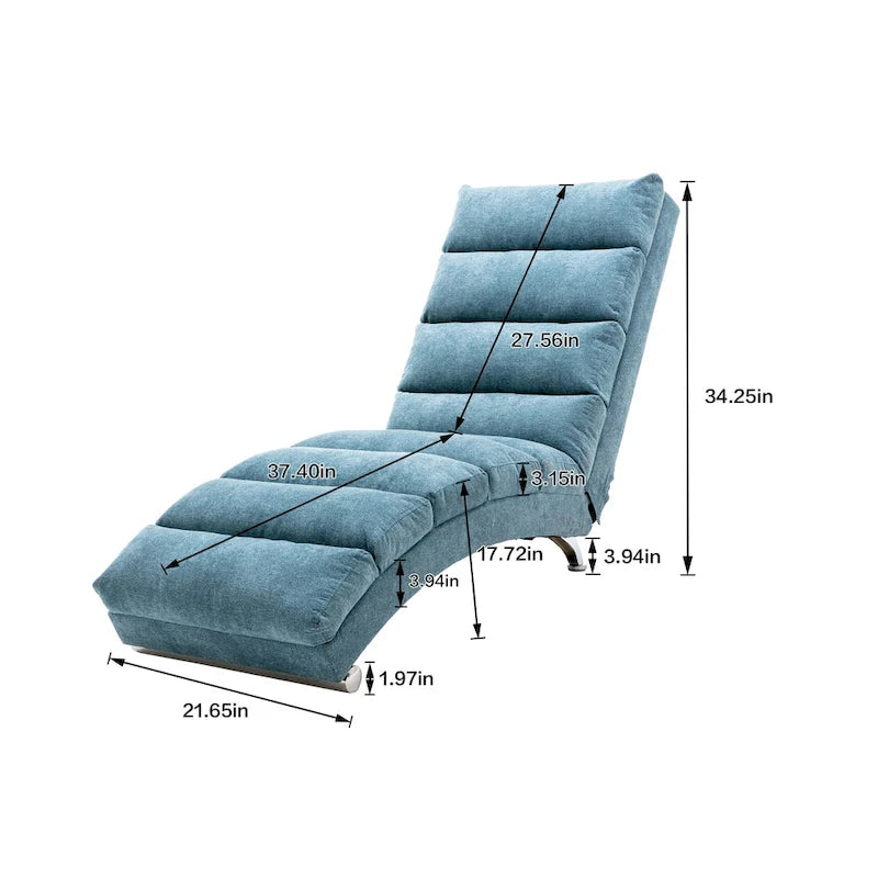 Chaiselongue aus Leinen für drinnen, moderne lange Liege fürs Büro oder Wohnzimmer