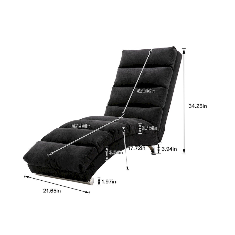 Chaiselongue aus Leinen für drinnen, moderne lange Liege fürs Büro oder Wohnzimmer