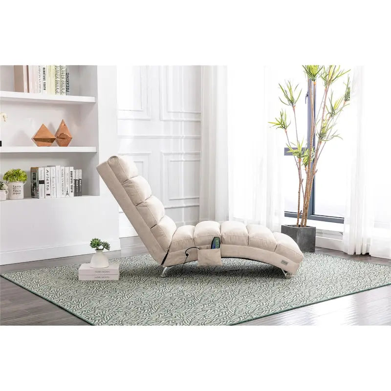 Chaiselongue aus Leinen für drinnen, moderne lange Liege fürs Büro oder Wohnzimmer