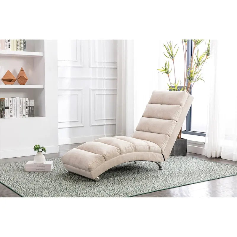 Chaiselongue aus Leinen für drinnen, moderne lange Liege fürs Büro oder Wohnzimmer