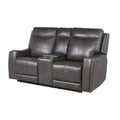 Causeuse inclinable électrique en cuir pleine fleur avec console