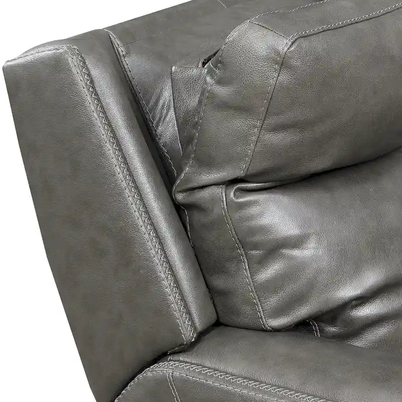 Causeuse inclinable électrique en cuir pleine fleur avec console