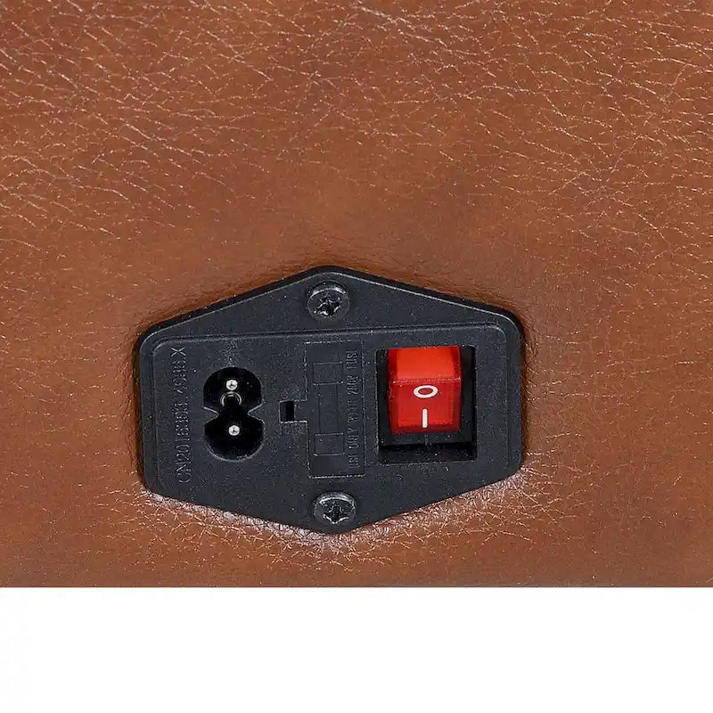 Causeuse inclinable électrique en cuir pleine fleur avec console