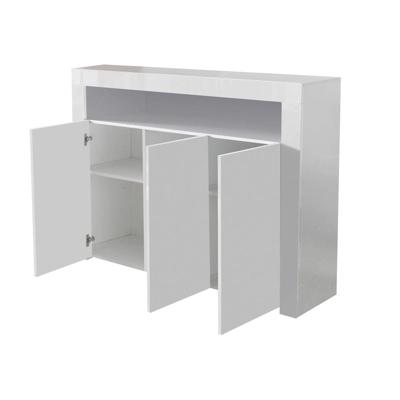 Aparador de almacenamiento de alto brillo con luz LED