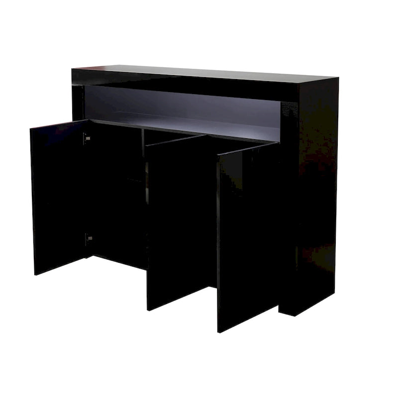 Aparador de almacenamiento de alto brillo con luz LED