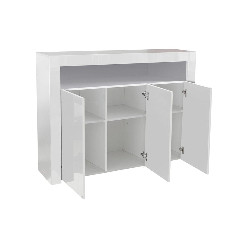 Aparador de almacenamiento de alto brillo con luz LED