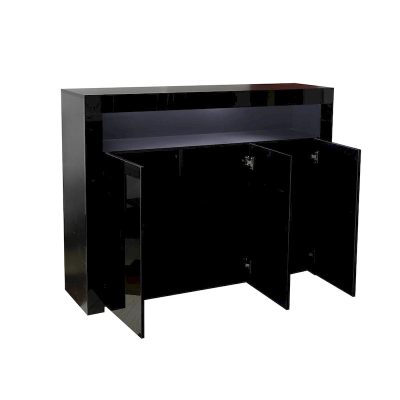 Aparador de almacenamiento de alto brillo con luz LED