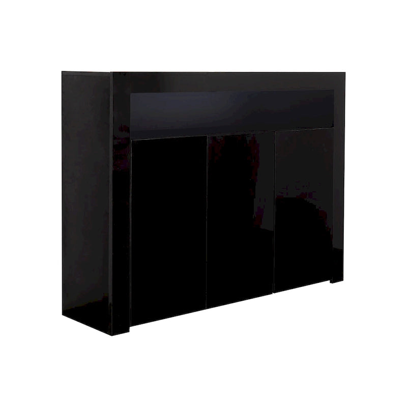Aparador de almacenamiento de alto brillo con luz LED