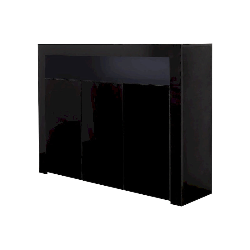 Aparador de almacenamiento de alto brillo con luz LED