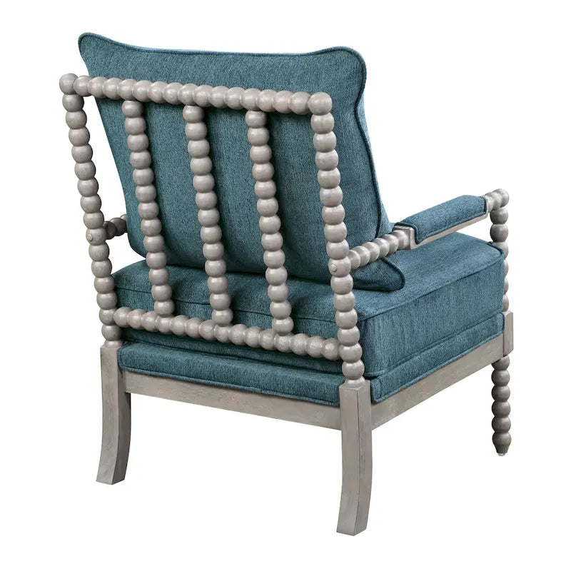 Fauteuil à fuseaux de style maison de campagne, fauteuil d’appoint rembourré en lin