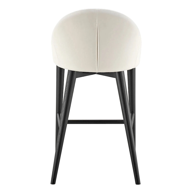 Tresenhocker in Beige mit mattschwarzen Beinen - 1er-Set