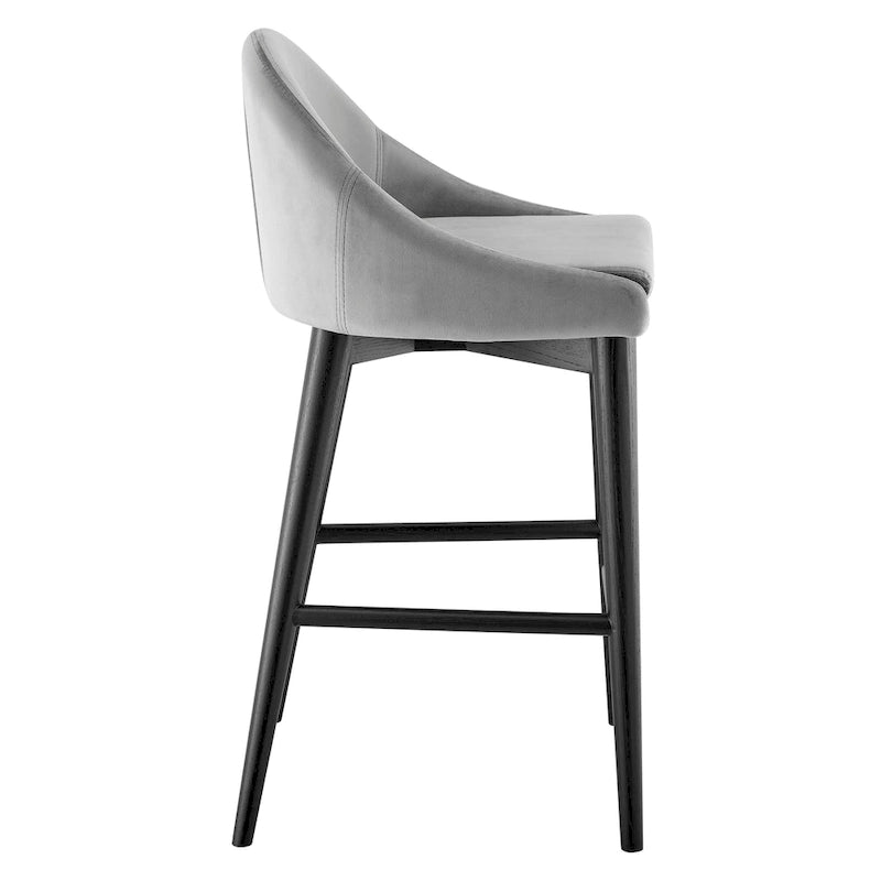 Tresenhocker in Beige mit mattschwarzen Beinen - 1er-Set