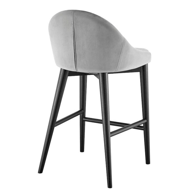 Tresenhocker in Beige mit mattschwarzen Beinen - 1er-Set