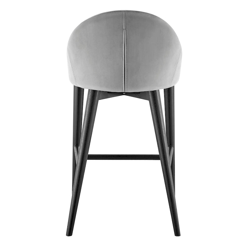 Tresenhocker in Beige mit mattschwarzen Beinen - 1er-Set