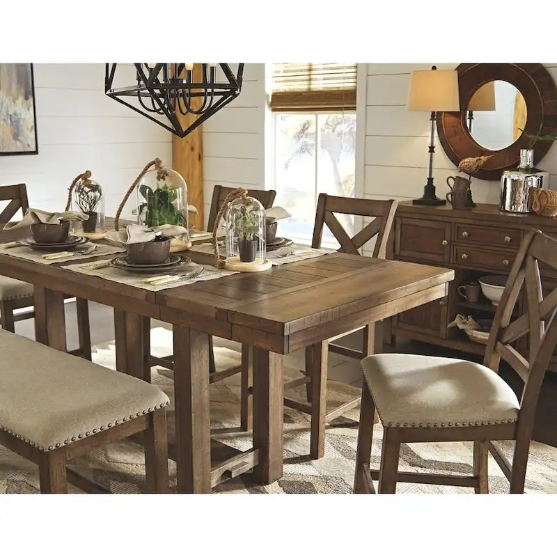 Ausziehtisch in Thekenhöhe - Graubraun - 36 B x 86 T x 36 H