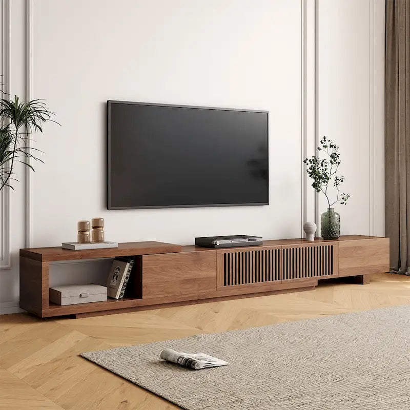 Moderner ausziehbarer und verlängerbarer TV-Ständer mit 4 Schubladen, für bis zu 103 Zoll - 78.54D x 15.74W x 13.78H
