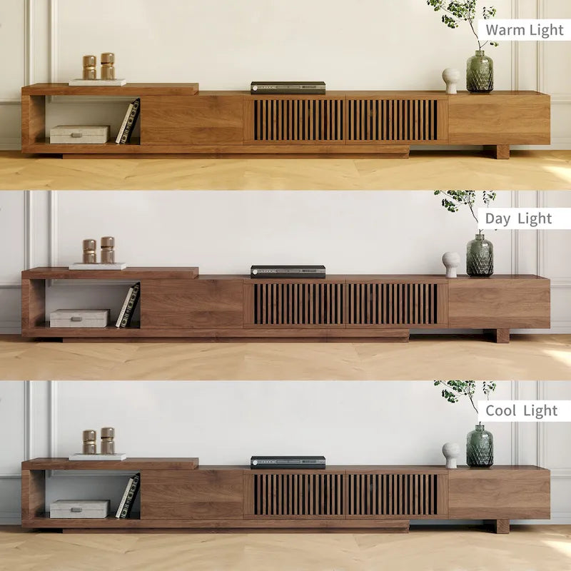 Moderner ausziehbarer und verlängerbarer TV-Ständer mit 4 Schubladen, für bis zu 103 Zoll - 78.54D x 15.74W x 13.78H