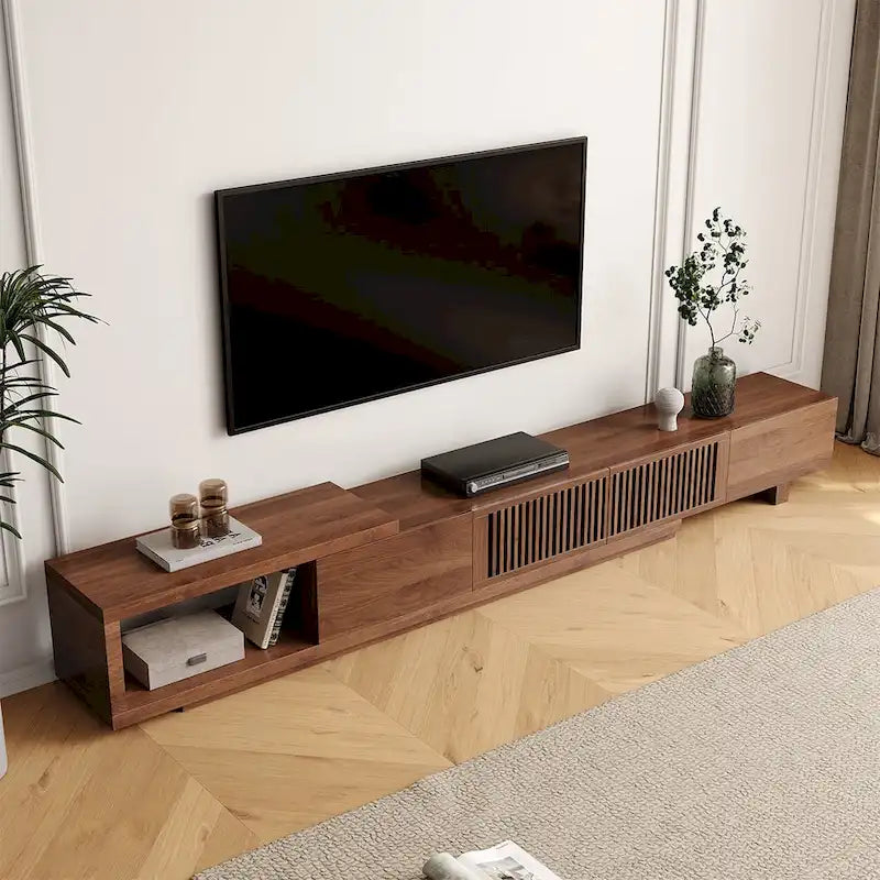 Moderner ausziehbarer und verlängerbarer TV-Ständer mit 4 Schubladen, für bis zu 103 Zoll - 78.54D x 15.74W x 13.78H