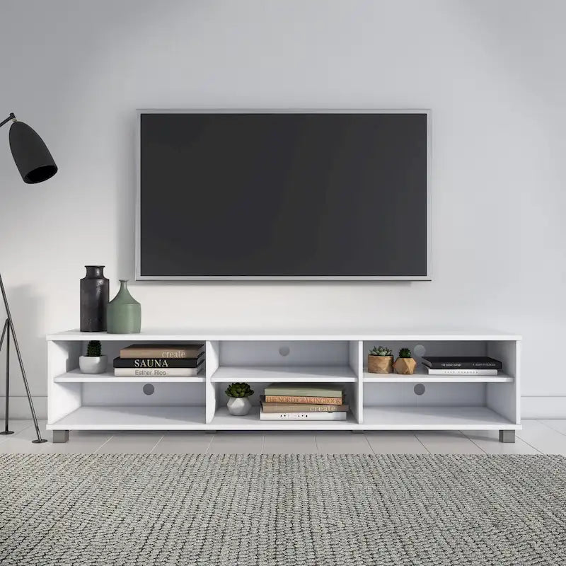 Moderner TV-Ständer mit niedrigem Profil für Fernseher bis 85