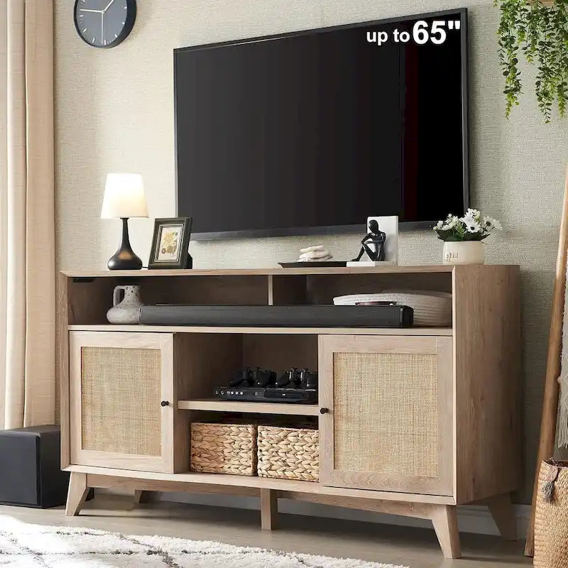 TV-Ständer im Mid-Century-Modern-Stil, hohes Entertainment-Center, TV-Konsole