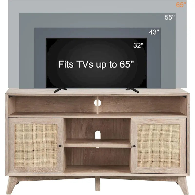 TV-Ständer im Mid-Century-Modern-Stil, hohes Entertainment-Center, TV-Konsole