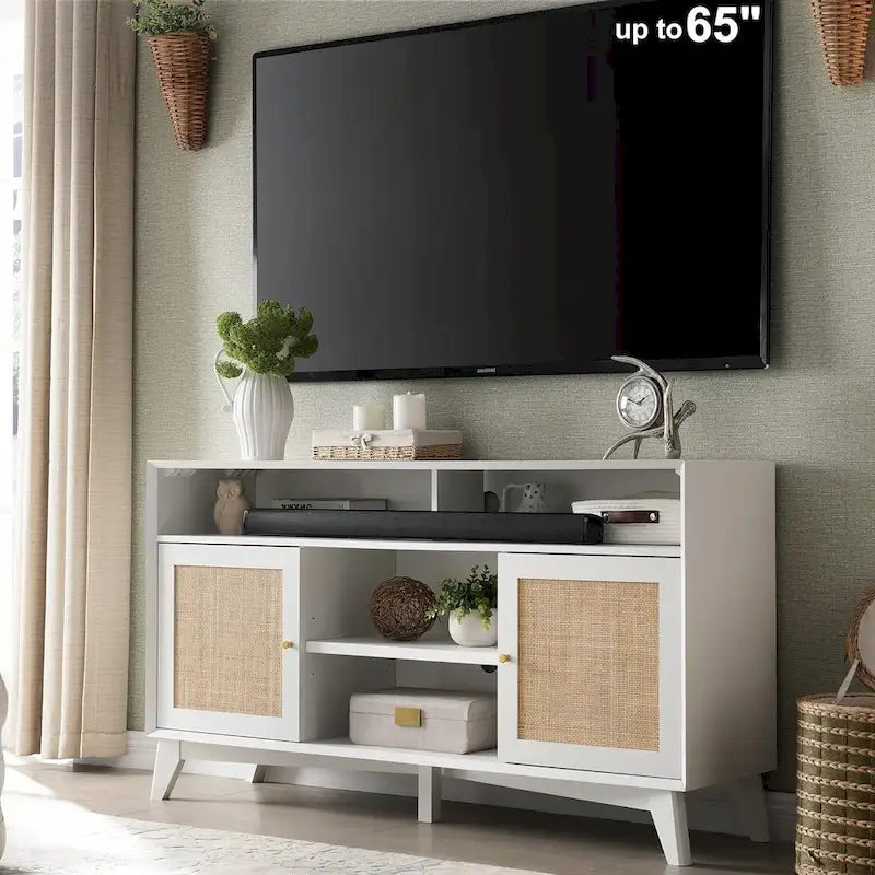 TV-Ständer im Mid-Century-Modern-Stil, hohes Entertainment-Center, TV-Konsole
