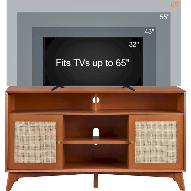 TV-Ständer im Mid-Century-Modern-Stil, hohes Entertainment-Center, TV-Konsole