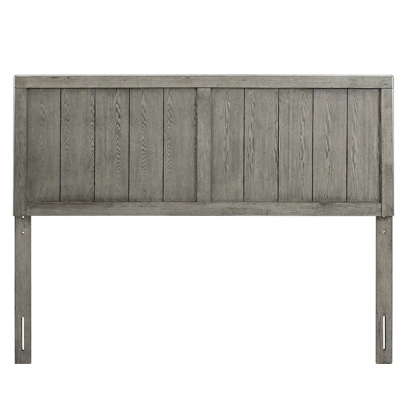 Cabecero de madera gris tamaño queen, estilo campestre