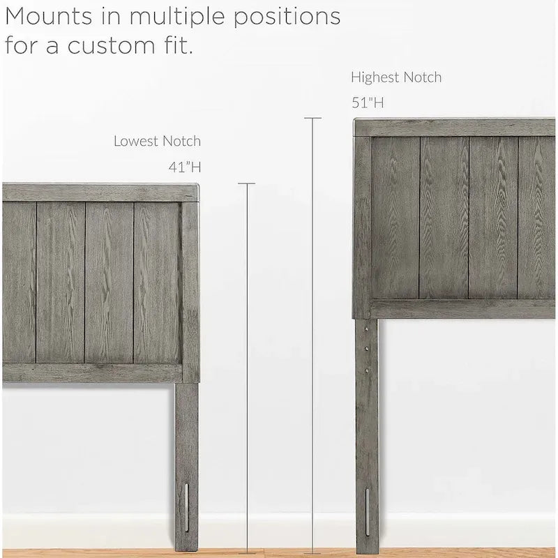 Graues Holzkopfteil im Landhausstil für Queensize-Bett