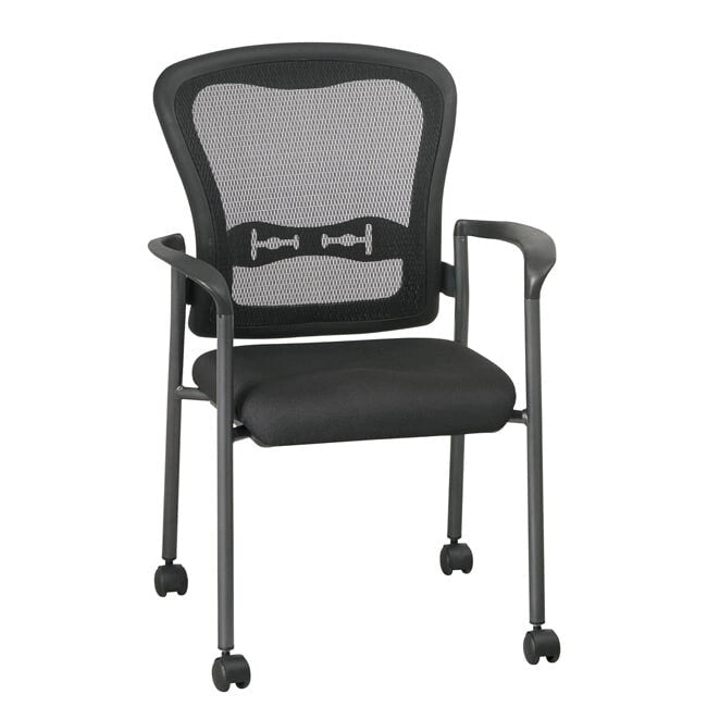 Chaise visiteur avec dossier respirant et soutien lombaire intégré