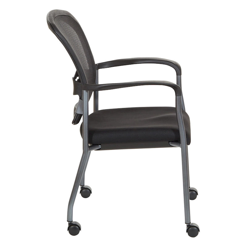 Chaise visiteur avec dossier respirant et soutien lombaire intégré