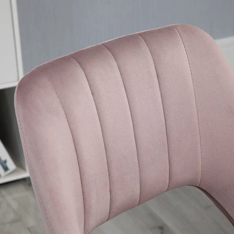 Silla de oficina moderna de respaldo medio con tela de terciopelo, silla giratoria de escritorio para computadora sin brazos