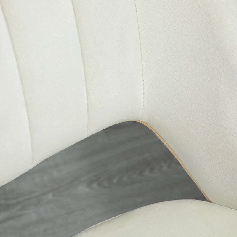 Silla de oficina moderna de respaldo medio con tela de terciopelo, silla giratoria de escritorio para computadora sin brazos
