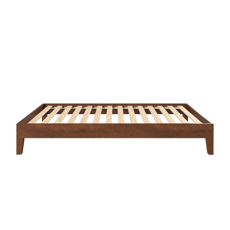 Minimalistisches Plattformbettgestell aus Holz, Größe Twin, niedriges Profil, ohne Kopfteil