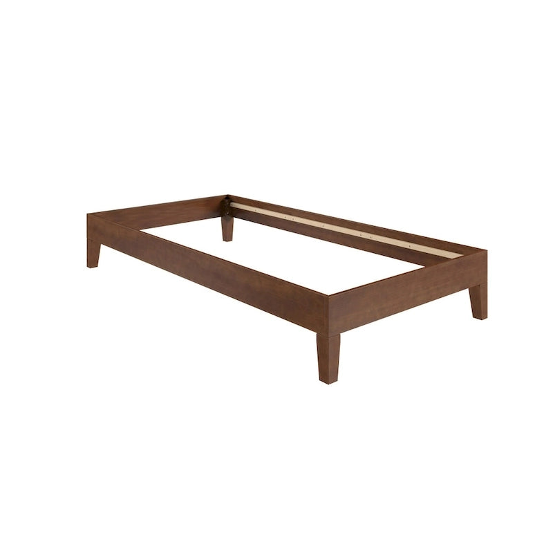 Minimalistisches Plattformbettgestell aus Holz, Größe Twin, niedriges Profil, ohne Kopfteil